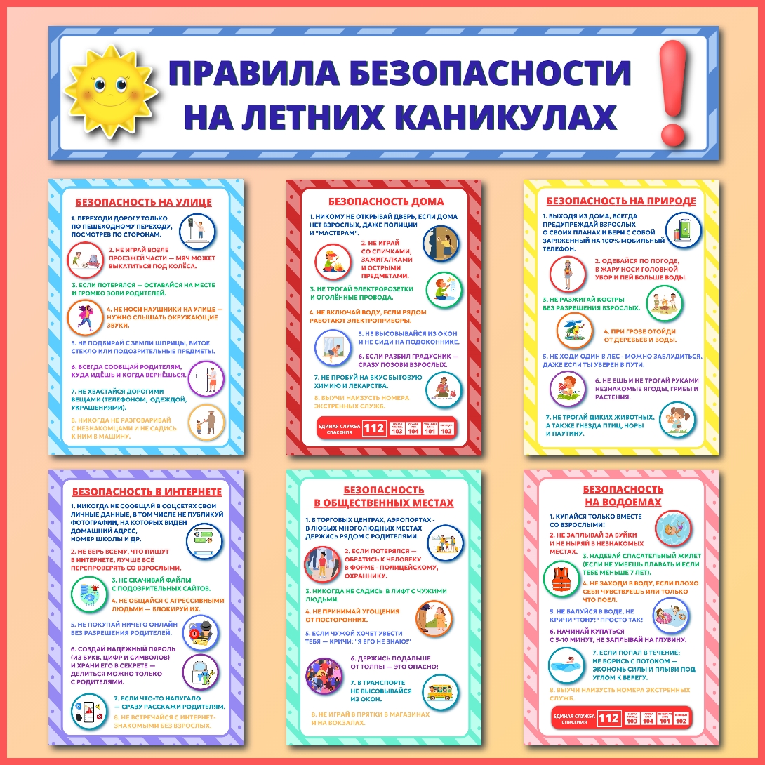 Оформление "Правила безопасности на летних каникулах"