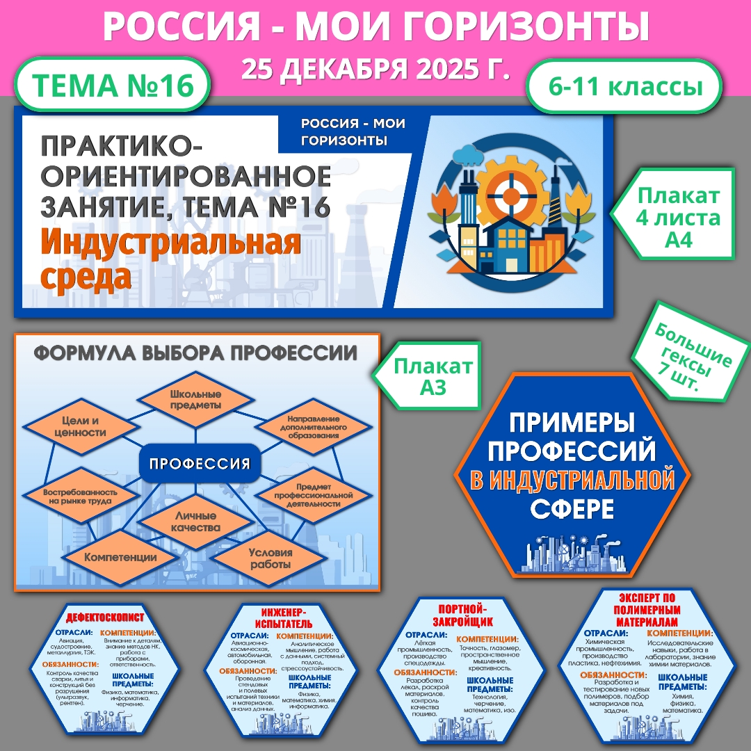 Оформление «Практико-ориентированное занятие. Индустриальная среда». Россия - мои горизонты, 25 декабря.