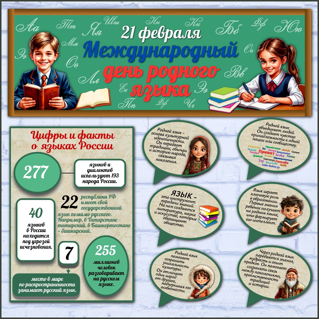 Оформление "Международный день родного языка", 21 февраля.
