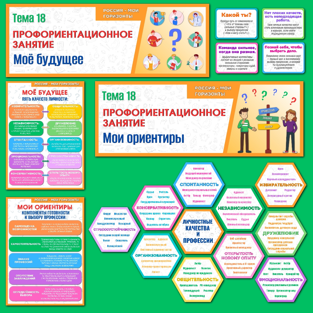 Оформление "Профориентационное занятие. Тема 18", Россия - мои горизонты, 22 января.