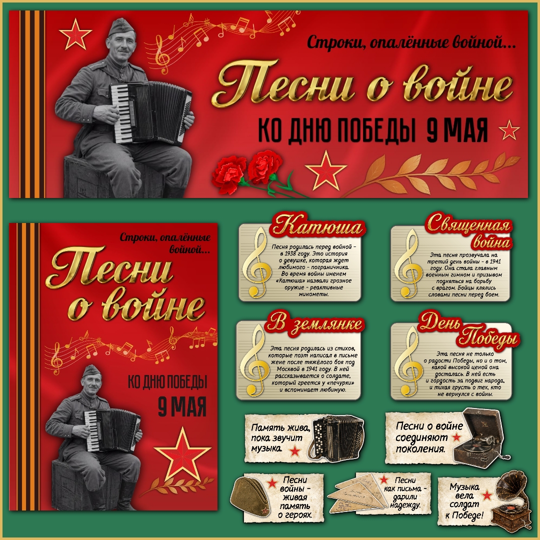 Оформление класса "Песни о войне". Ко Дню Победы. Разговоры о важном, 4 мая.