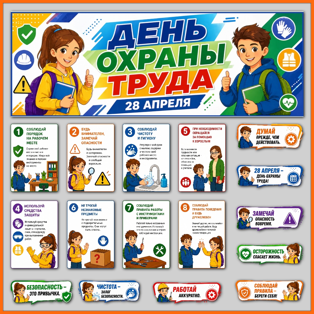 Оформление "День охраны труда", 28 апреля, комплект 2.