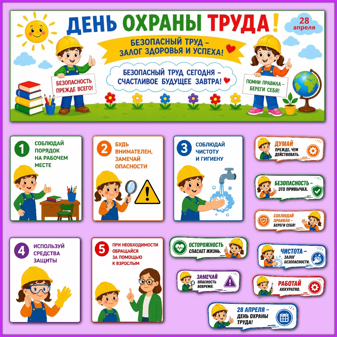 Оформление "День охраны труда", 28 апреля, комплект 1.