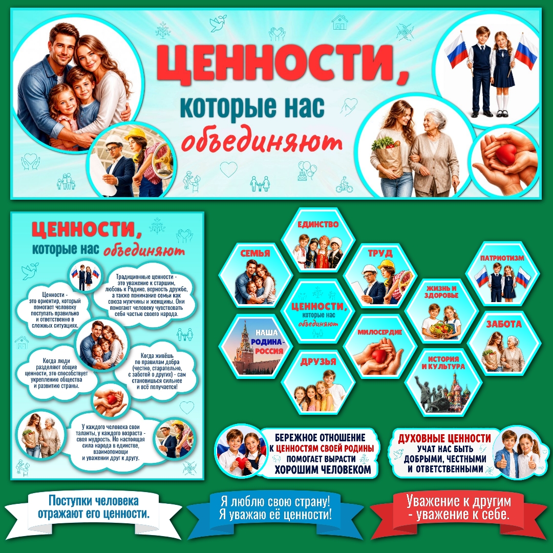 Оформление "Ценности, которые нас объединяют". Разговоры о важном, 18 мая.