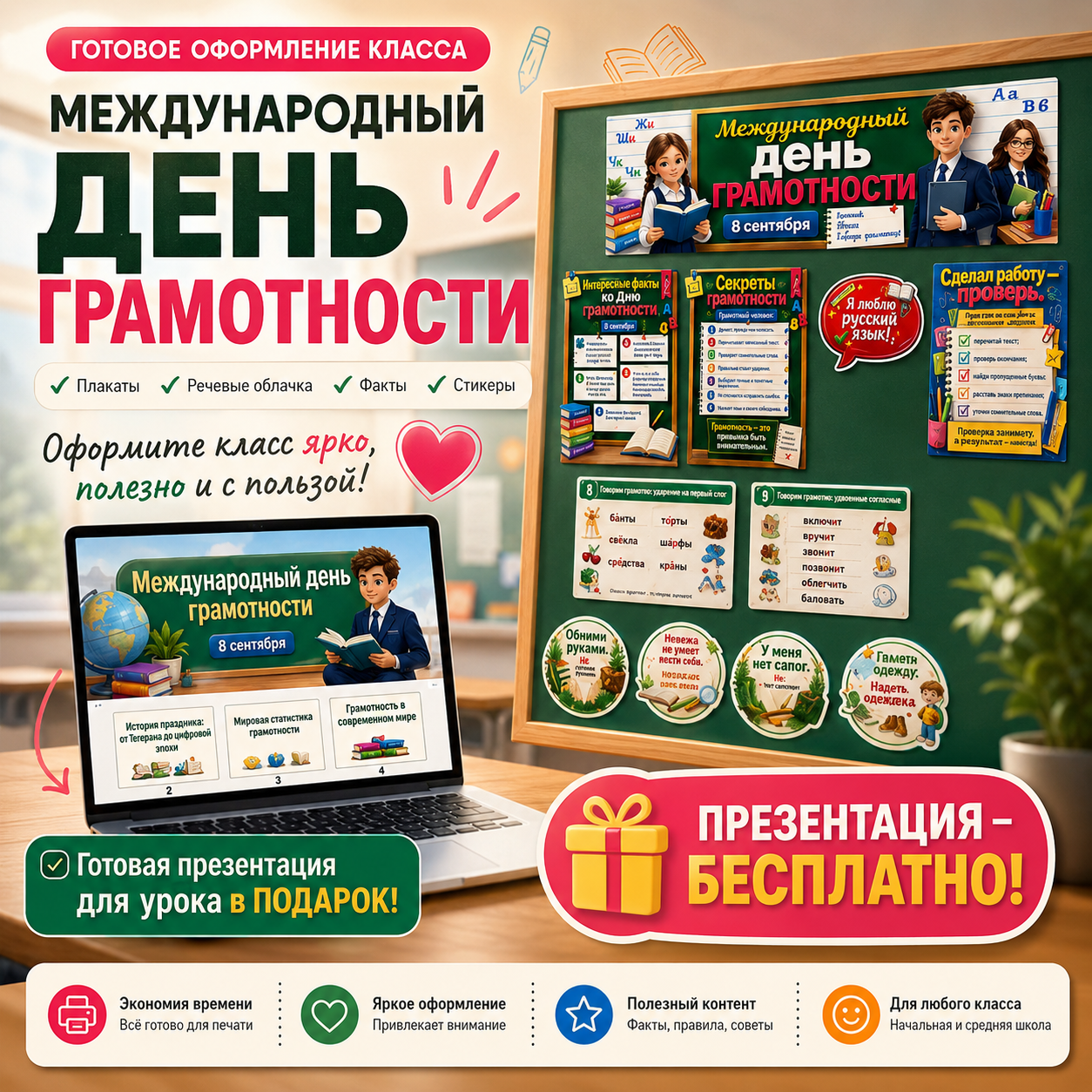 Оформление «Международный день грамотности», 8 сентября