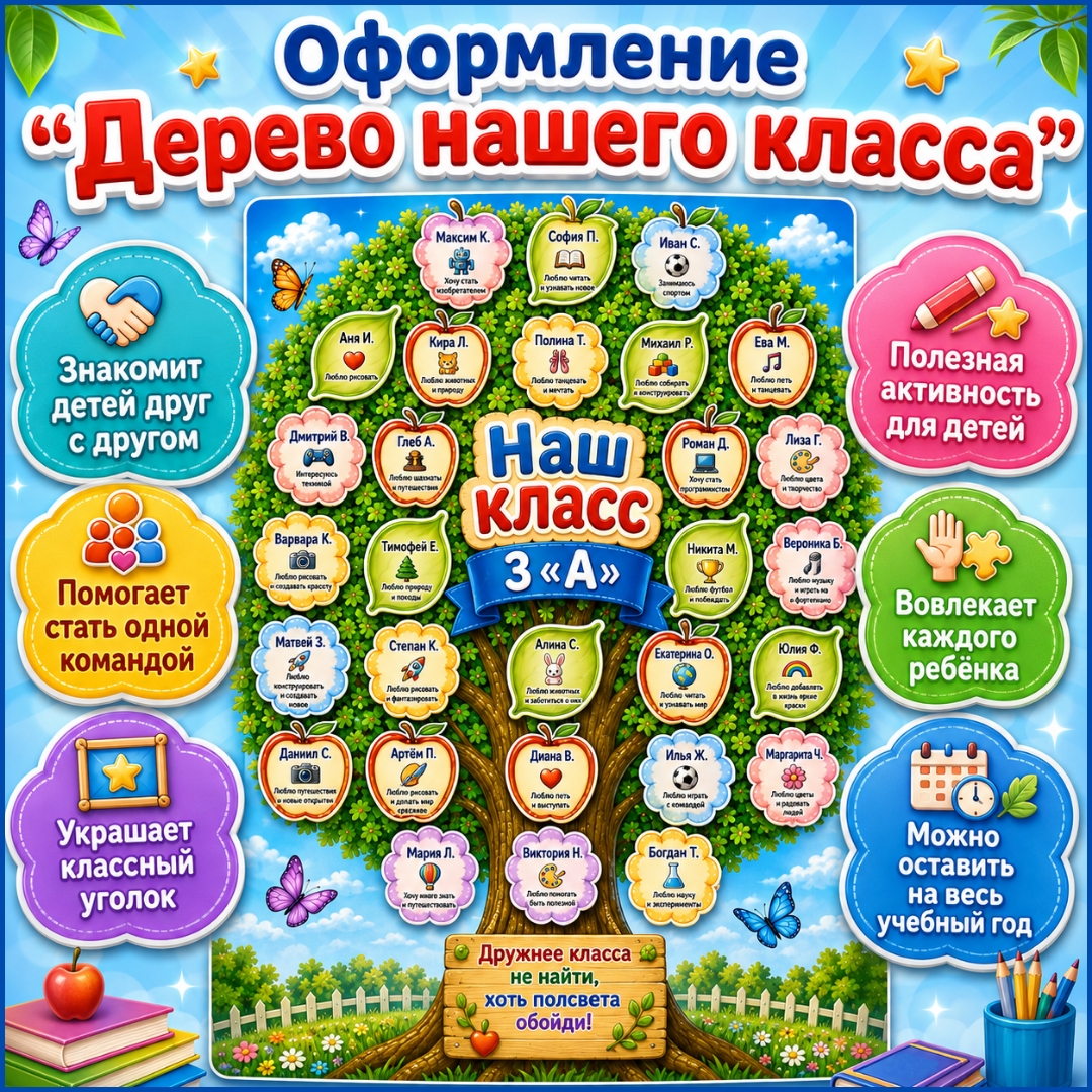 Оформление «Дерево нашего класса» для начальной школы