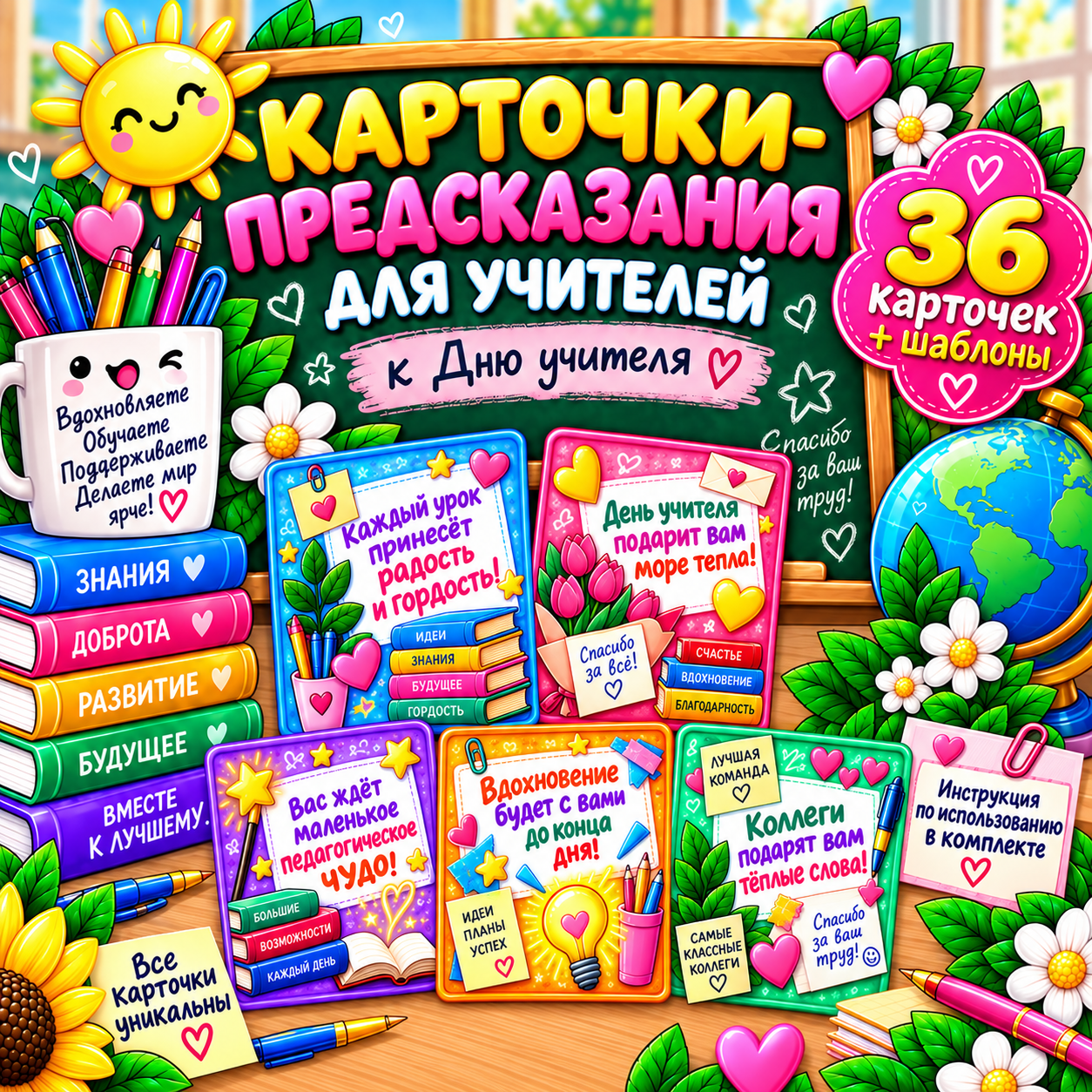 Карточки-предсказания ко Дню учителя 5 октября