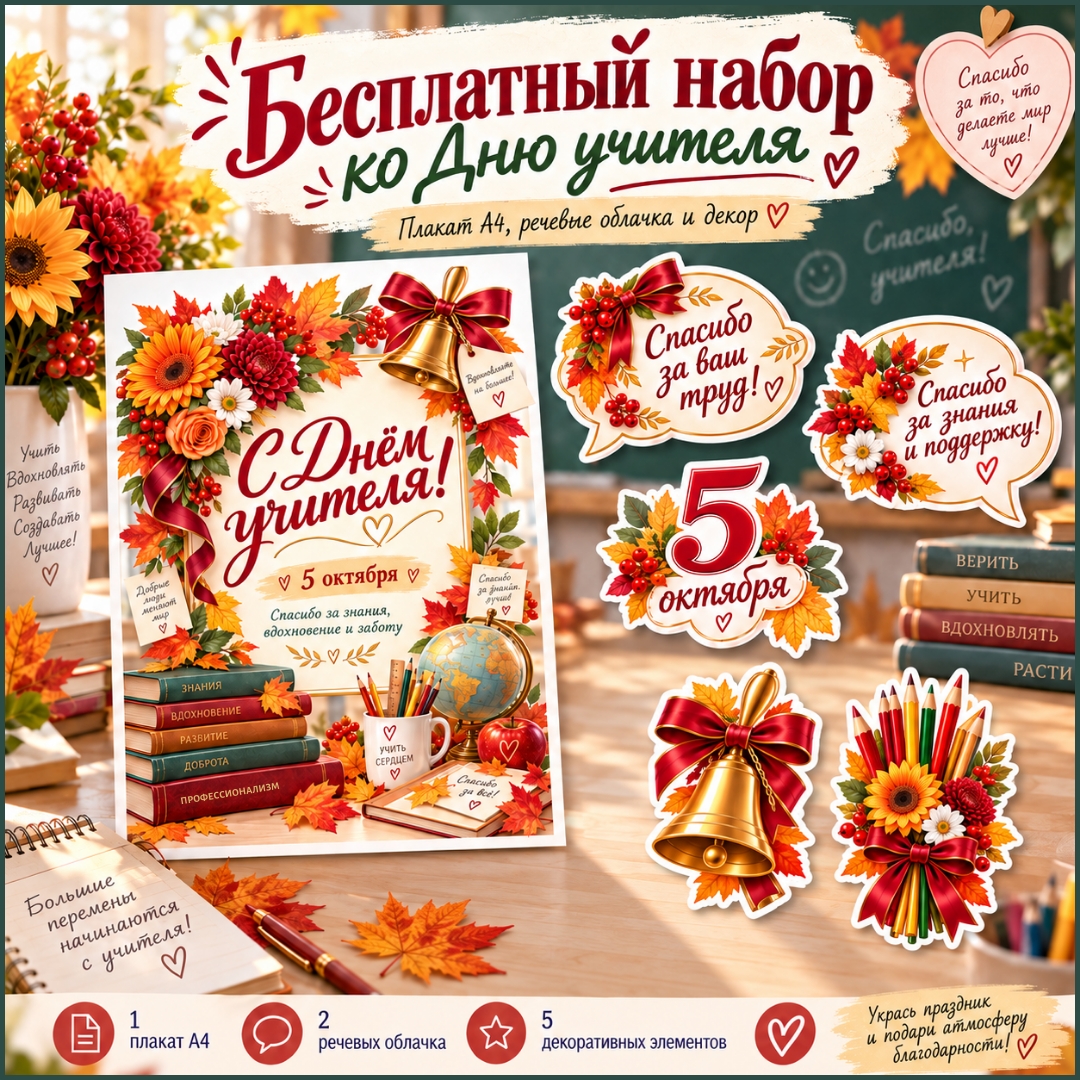 Бесплатный набор ко Дню учителя 5 октября