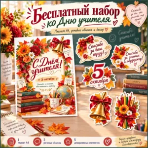 Бесплатные материалы ко Дню учителя 5 октября для оформления класса.