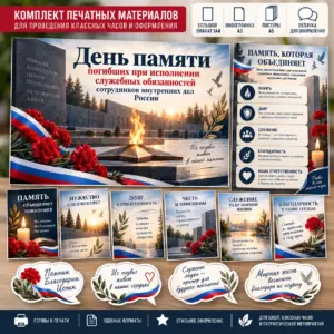 Оформление класса в День памяти сотрудников органов внутренних дел России.