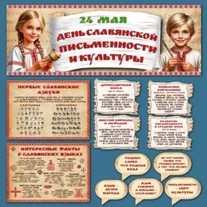 Оформление «День славянской письменности и культуры» — плакаты для школы.