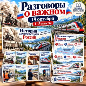 Оформление "История железных дорог России", Разговоры о важном 19 октября