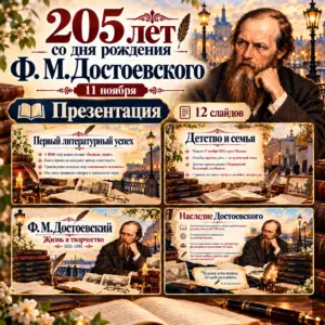 Презентация к 205-летию со дня рождения Ф. М. Достоевского.