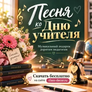 Песня ко Дню учителя 5 октября — музыкальный подарок педагогам. Скачать бесплатно.