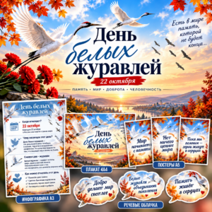 Оформление «День белых журавлей», 22 октября