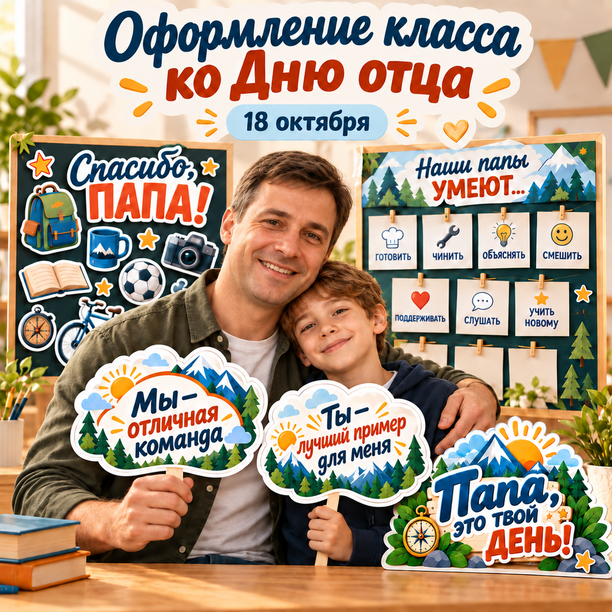 Оформление класса и фотозоны ко Дню отца, 18 октября — изображение 2